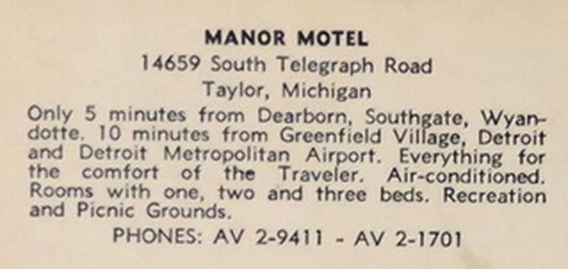 Manor Motel - Vintage Postcard (newer photo)